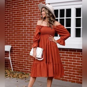 Brown women vintage dress